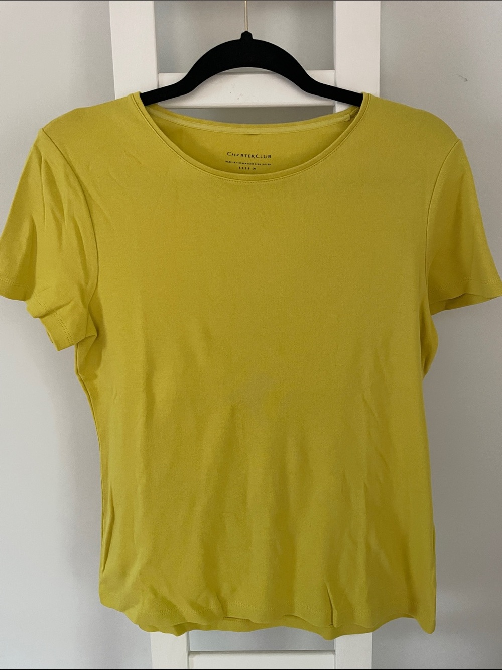 Charter Club Short Sleeve Crewneck Tee in Chartreuse Green